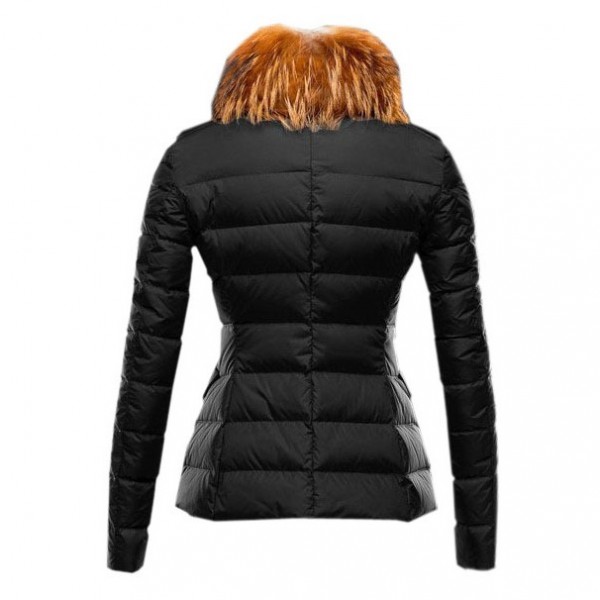 Moncler Moda Nero staccabile collo di pelliccia caldo Cappotti